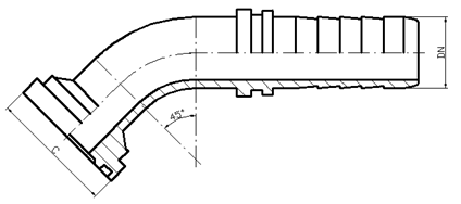 Hidraulična spojnica sa prirubnicom SFL 45°